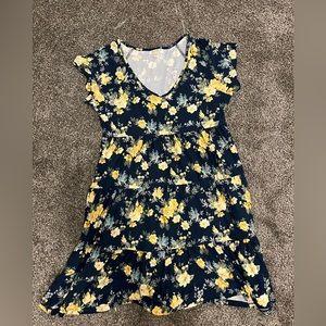 L dark blue with flowers dress, brand Ultra flirt